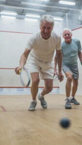 Senior squash players